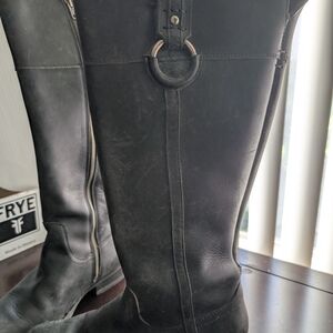 Frye Black Leather Riding Boots